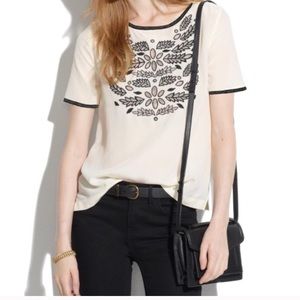 Madewell silk cutout top